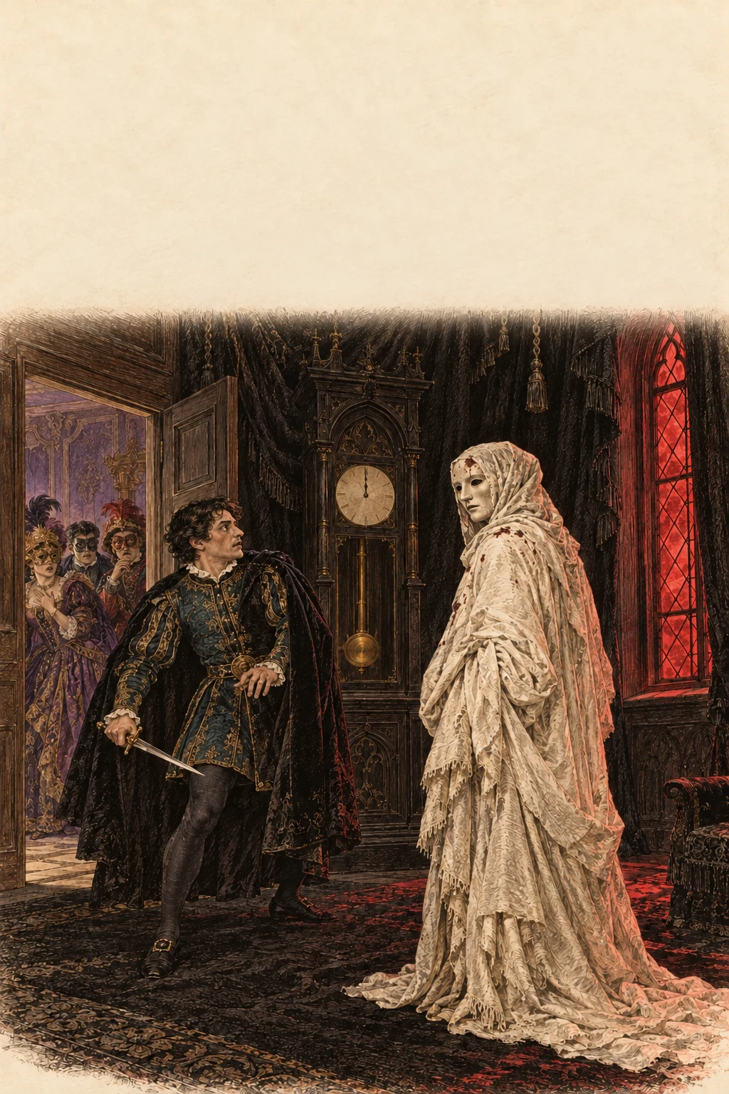 Korica knjige: Maska Crvene smrti — Edgar Allan Poe