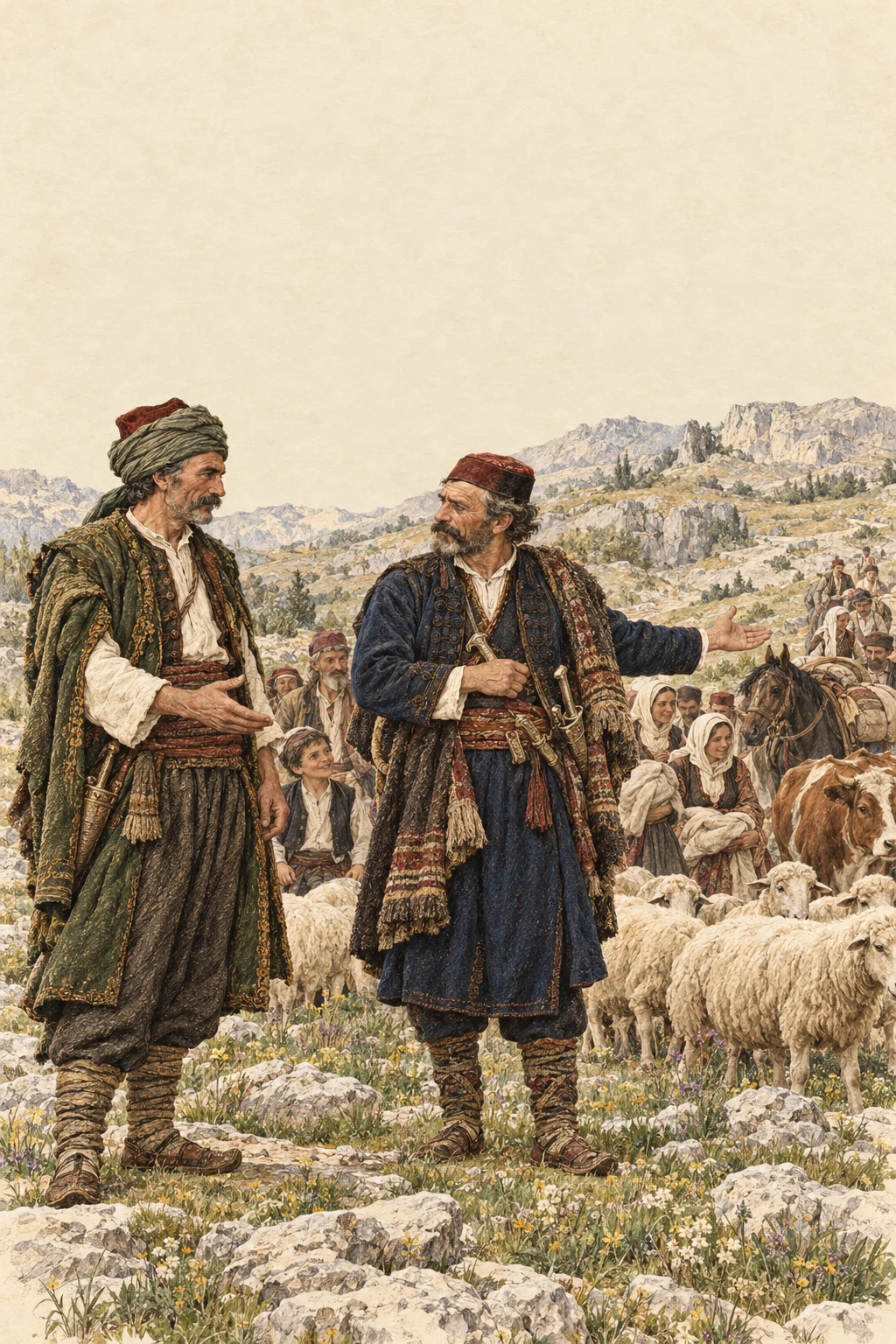 Kitap kapağı: Hamza Miyatoviç ve Pivalı Bayo — 1630 — Bosna halkı; derleyen: Kosta Hörmann