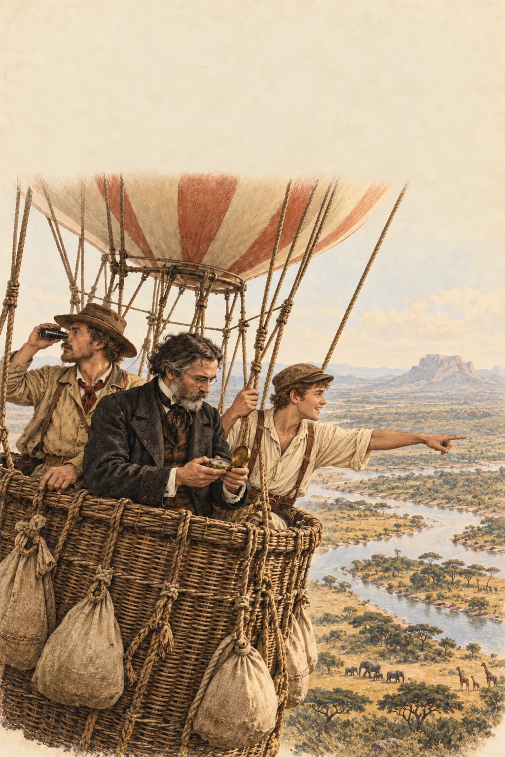 Korica knjige: Pet nedjelja u balonu — Jules Verne