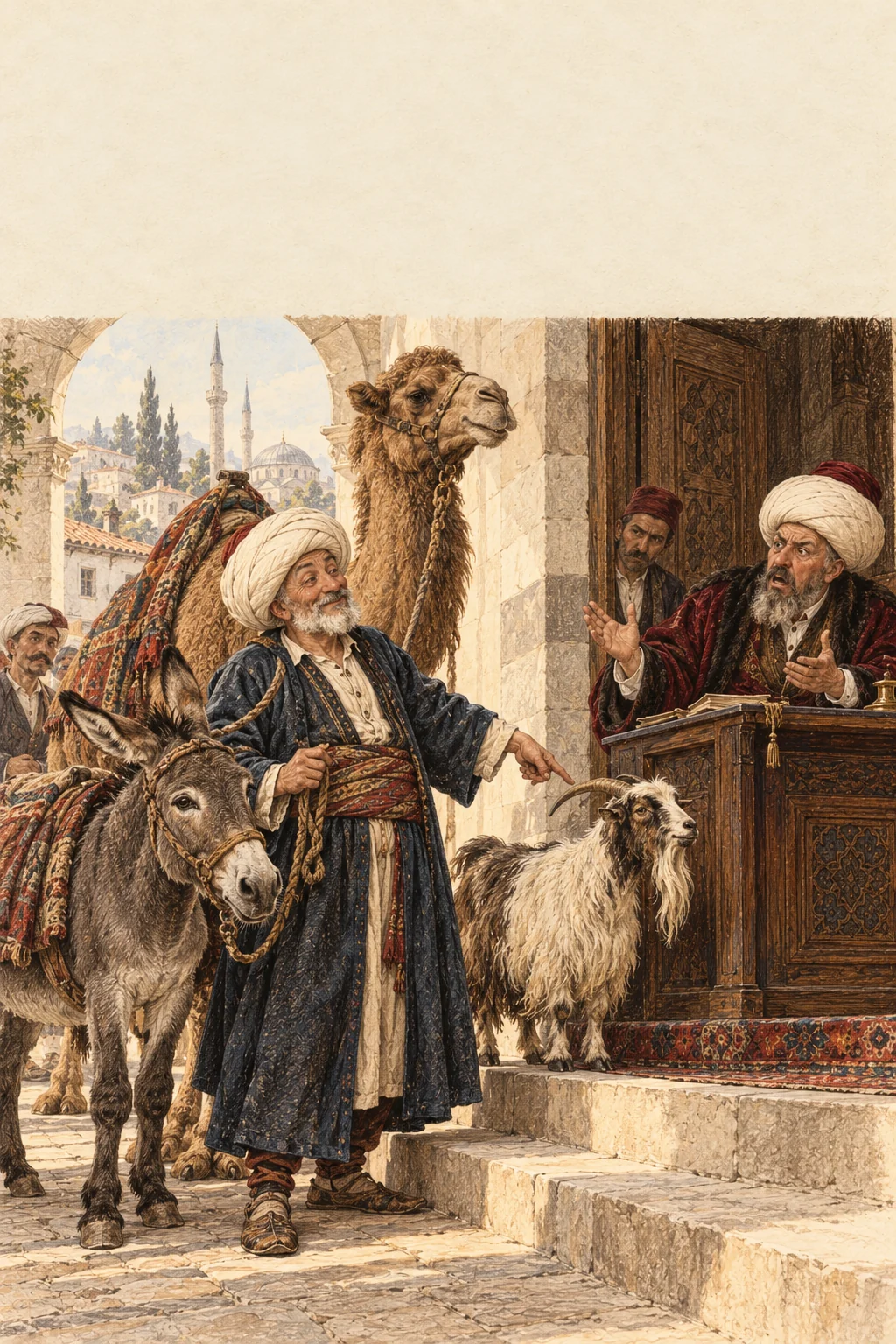 Kitap kapağı: Nasreddin Hoca Kadı Oluyor — Bosna halkı; derleyen: Bosnalı genç Fransiskenler topluluğu